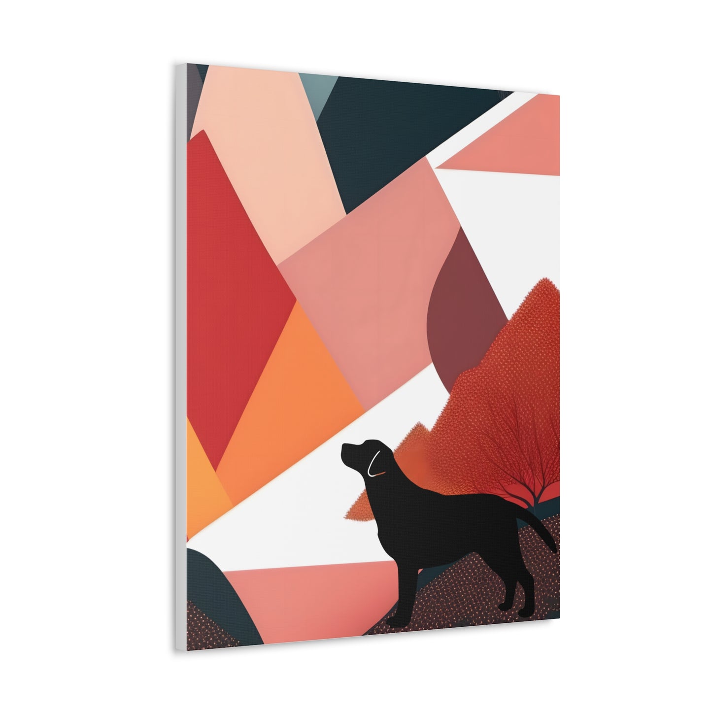 Mid-Century Labrador Abstract 2 Gallery Wrap Canvas