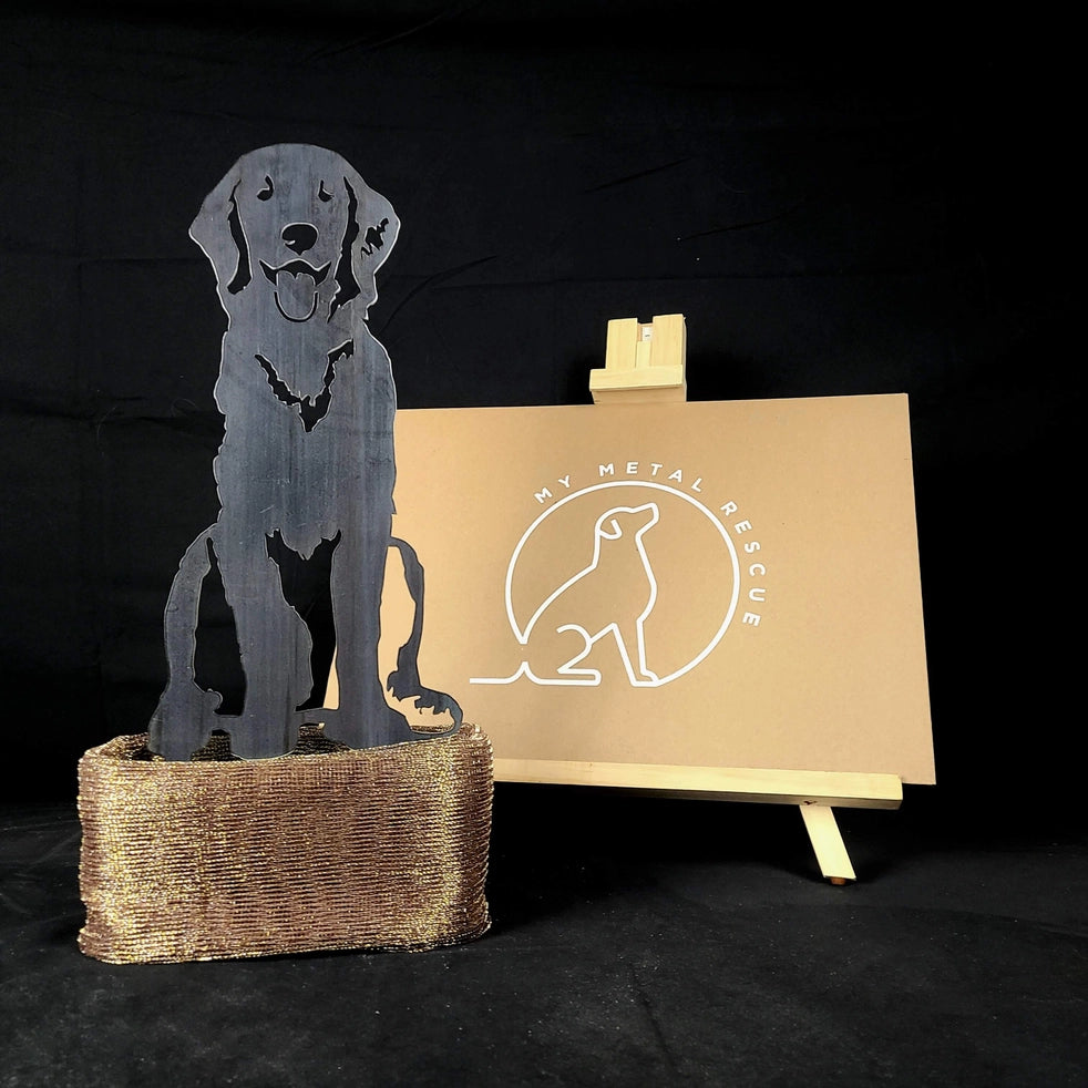 Golden Retriever Corten Steel Outdoor Silhouette