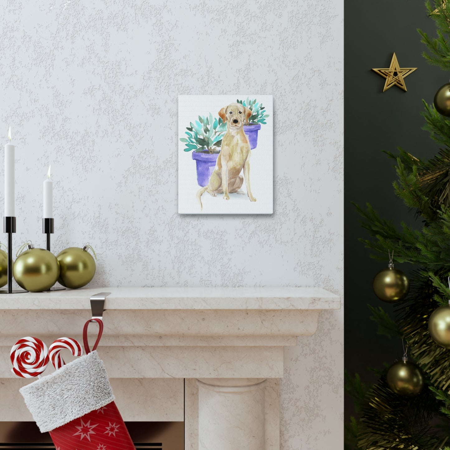 Yellow Labrador Watercolor Canvas Gallery Wraps