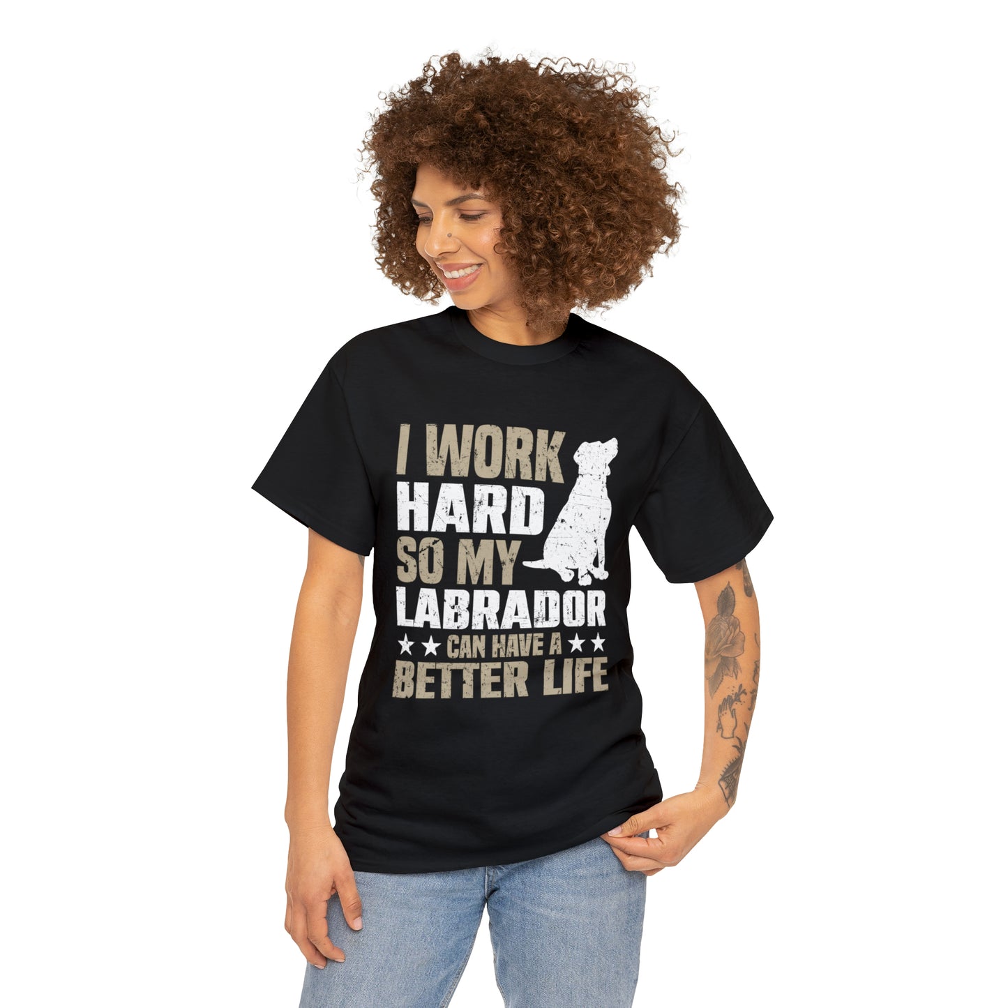 Work Hard for Labrador Unisex Cotton Tee