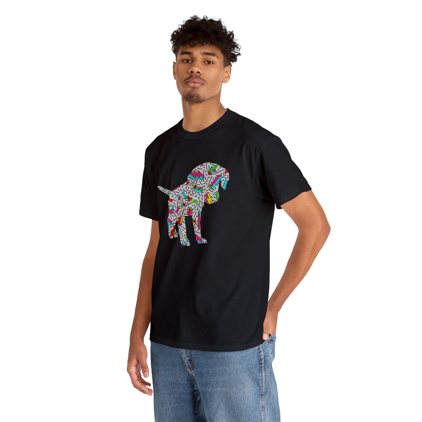Retro Neon Labrador Retriever Puppy Unisex Cotton Tee