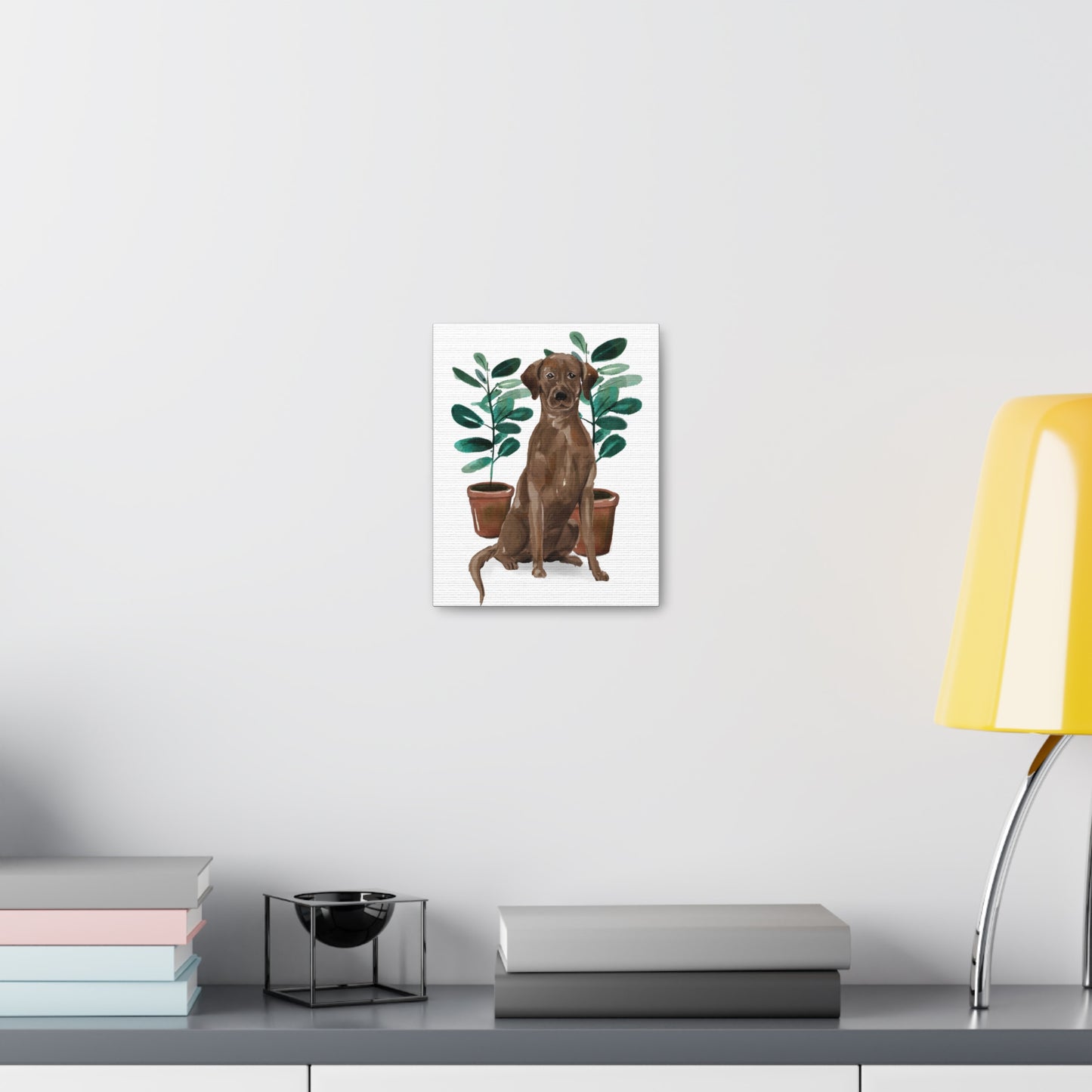 Chocolate Labrador Watercolor Canvas Gallery Wraps