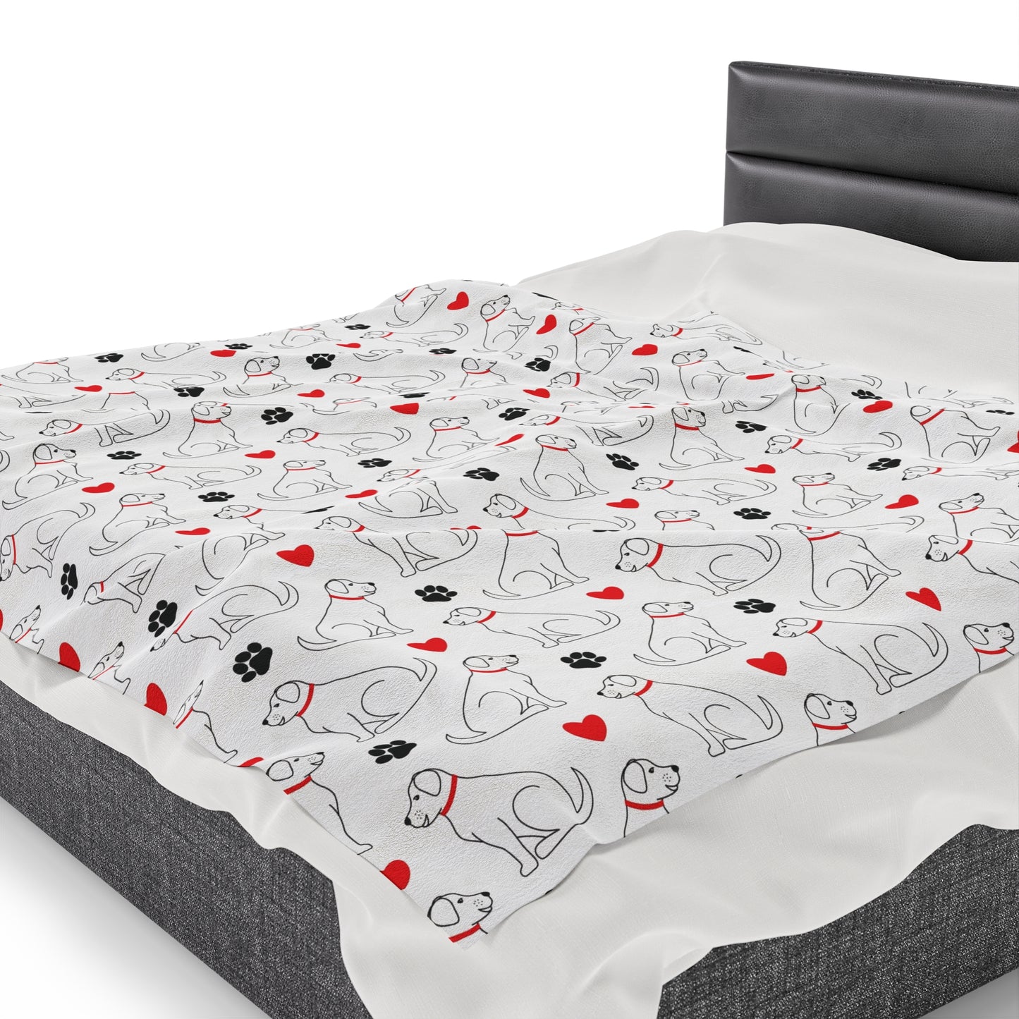 Valentine's Labrador Retriever Velveteen Plush Blanket