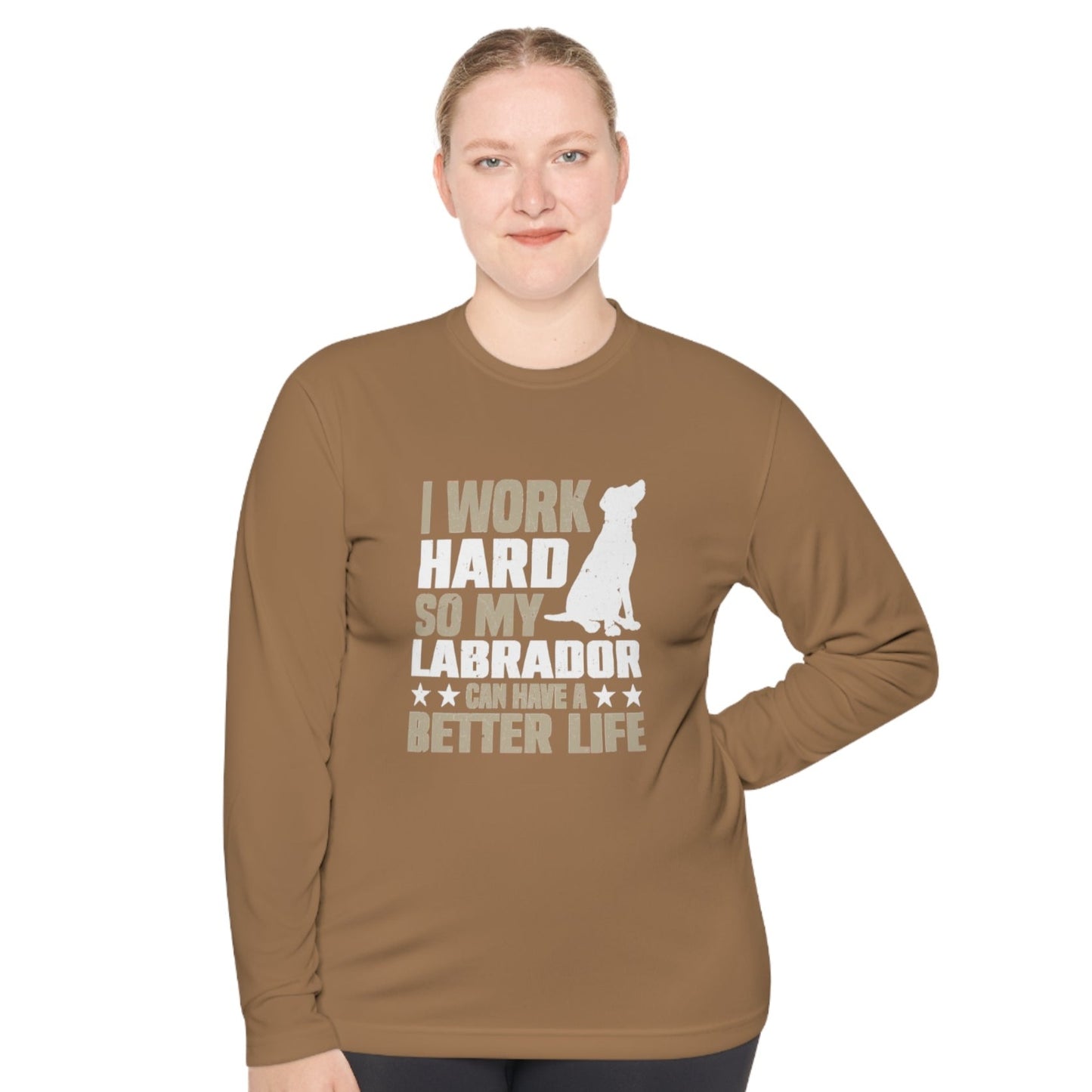 Work Hard for Labrador Lightweight Performance Long Sleeve Tee
