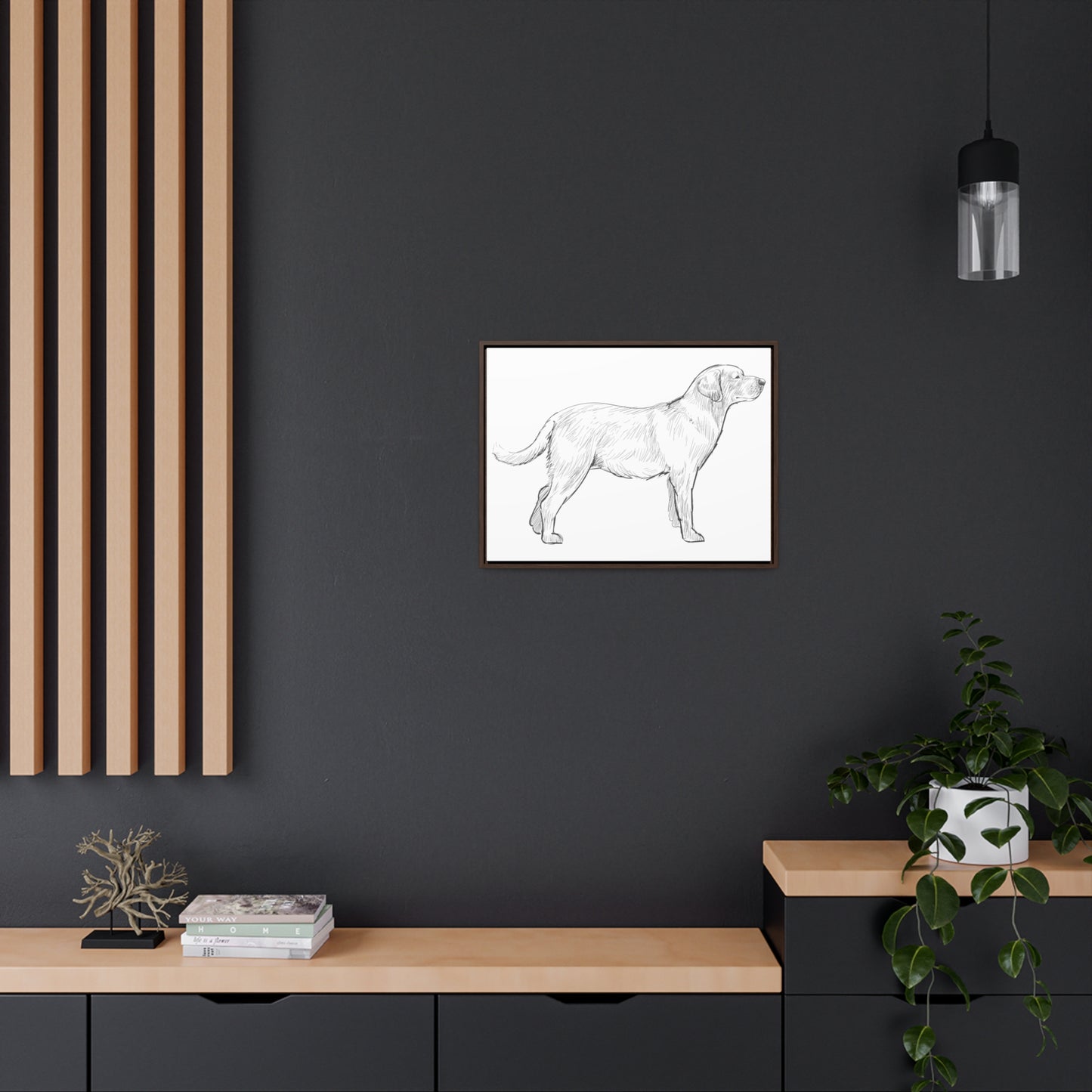 Simply Sketched Perfection - Hand-sketched Labrador Retriever Gallery Canvas with Wood Frame