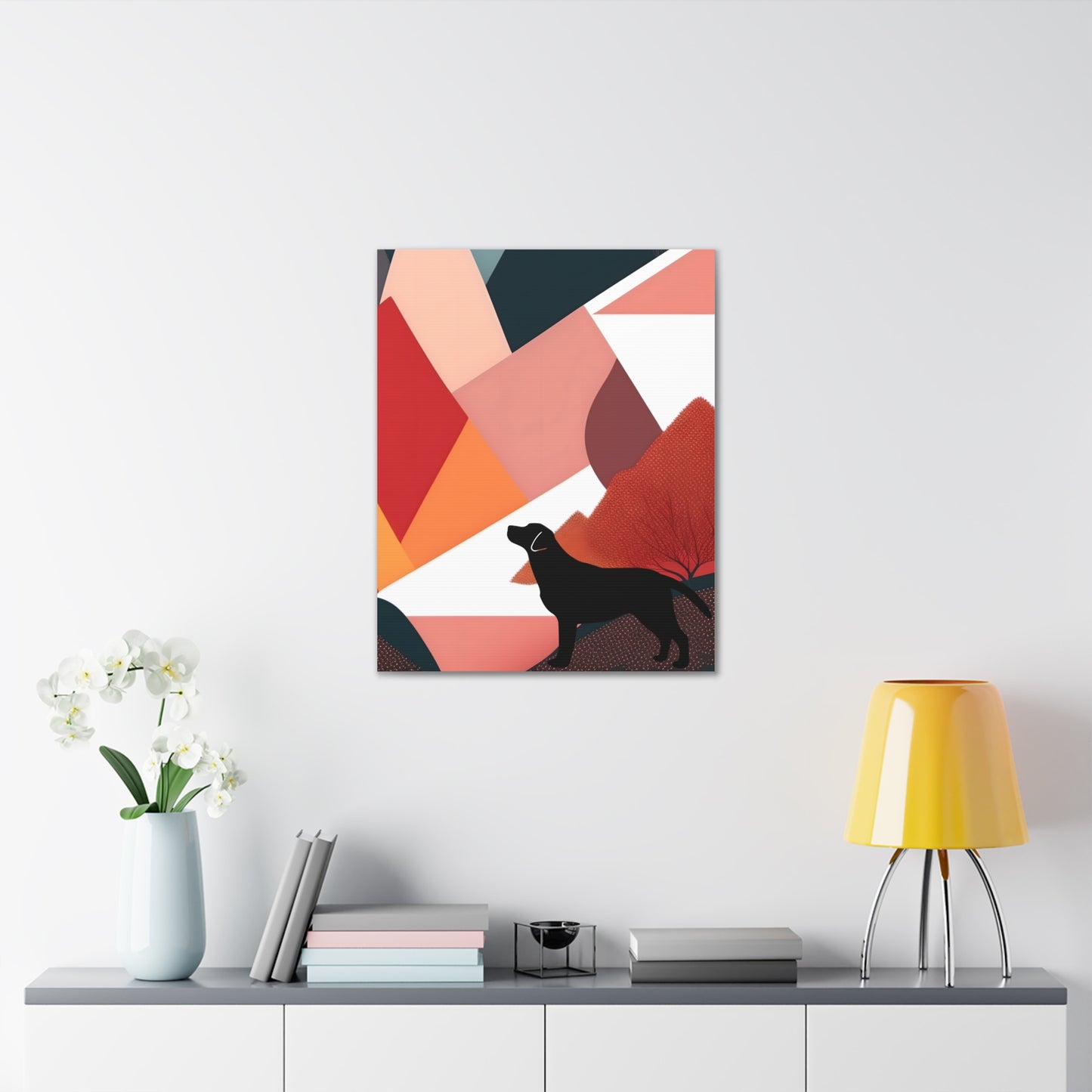 Mid-Century Labrador Abstract 2 Gallery Wrap Canvas