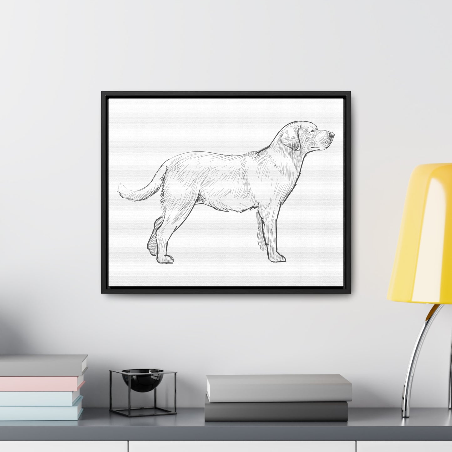 Simply Sketched Perfection - Hand-sketched Labrador Retriever Gallery Canvas with Wood Frame
