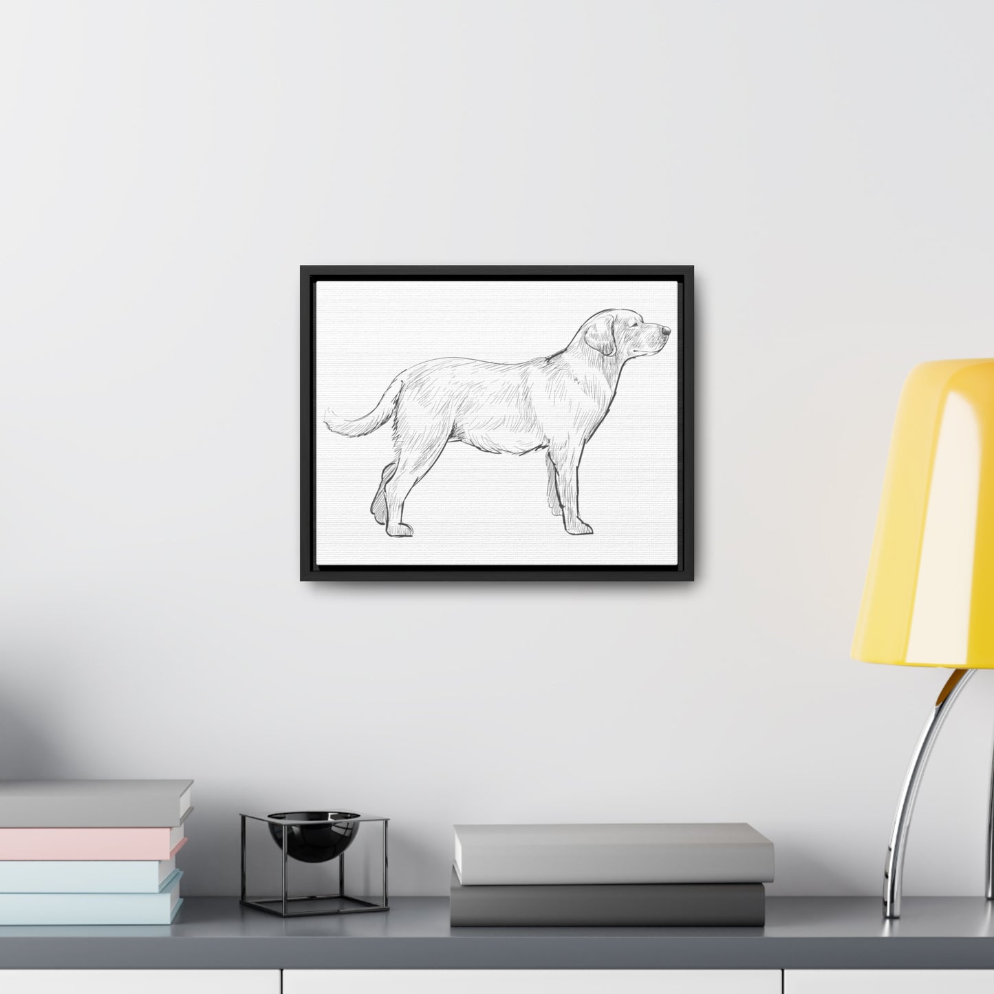 Simply Sketched Perfection - Hand-sketched Labrador Retriever Gallery Canvas with Wood Frame