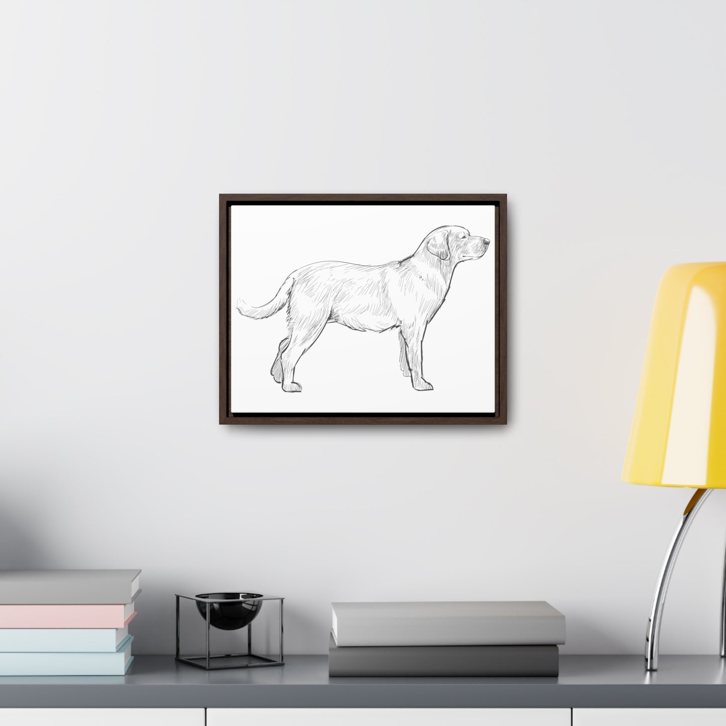 Simply Sketched Perfection - Hand-sketched Labrador Retriever Gallery Canvas with Wood Frame