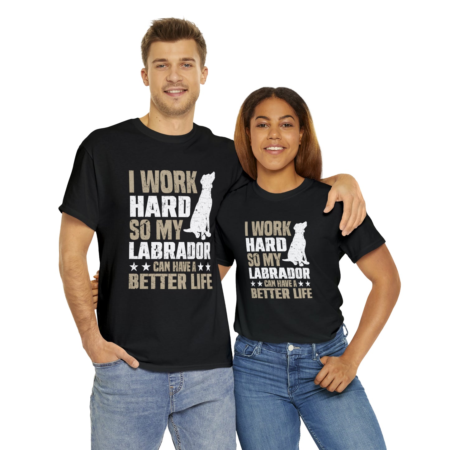 Work Hard for Labrador Unisex Cotton Tee
