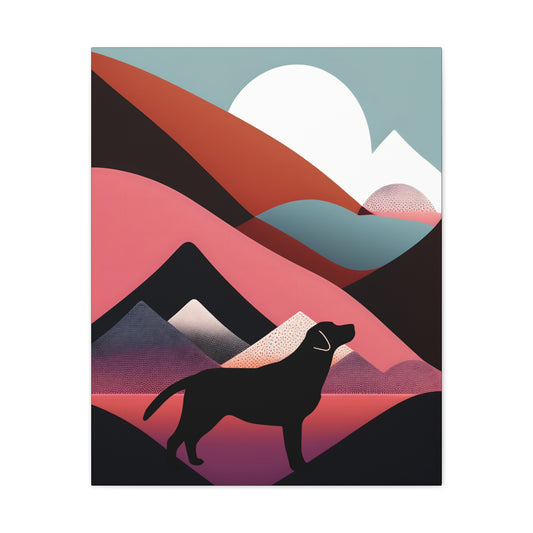Mid-Century Labrador Abstract 1 Gallery Wrap Canvas