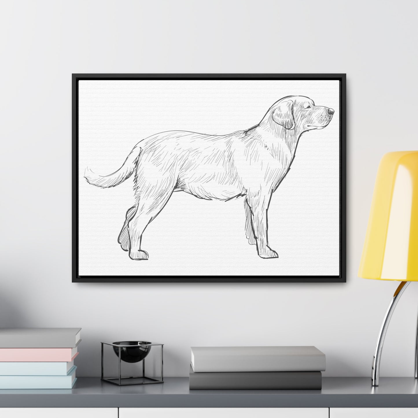 Simply Sketched Perfection - Hand-sketched Labrador Retriever Gallery Canvas with Wood Frame