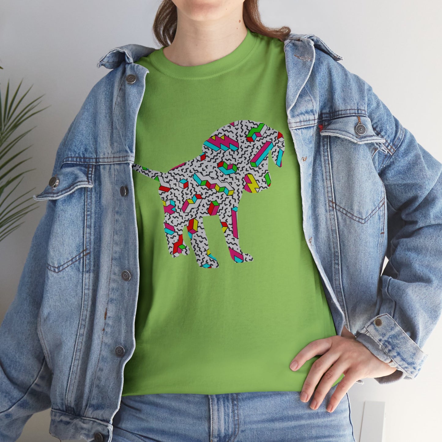 Retro Neon Labrador Retriever Puppy Unisex Cotton Tee