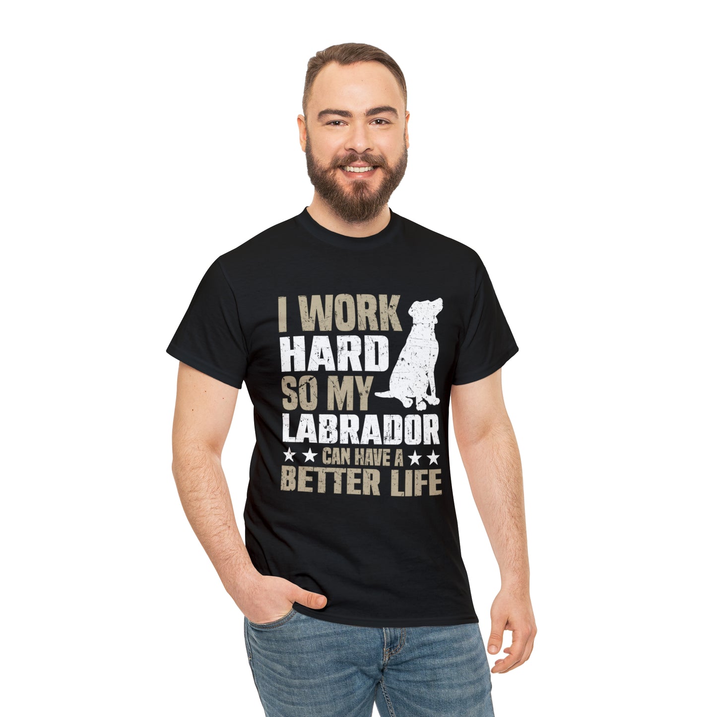 Work Hard for Labrador Unisex Cotton Tee