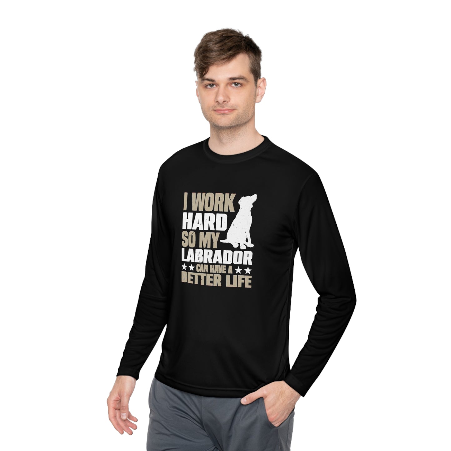 Work Hard for Labrador Lightweight Performance Long Sleeve Tee