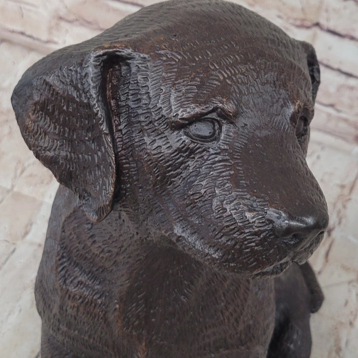 Labrador Retriever Puppy Handmade Bronze Metal Sculpture