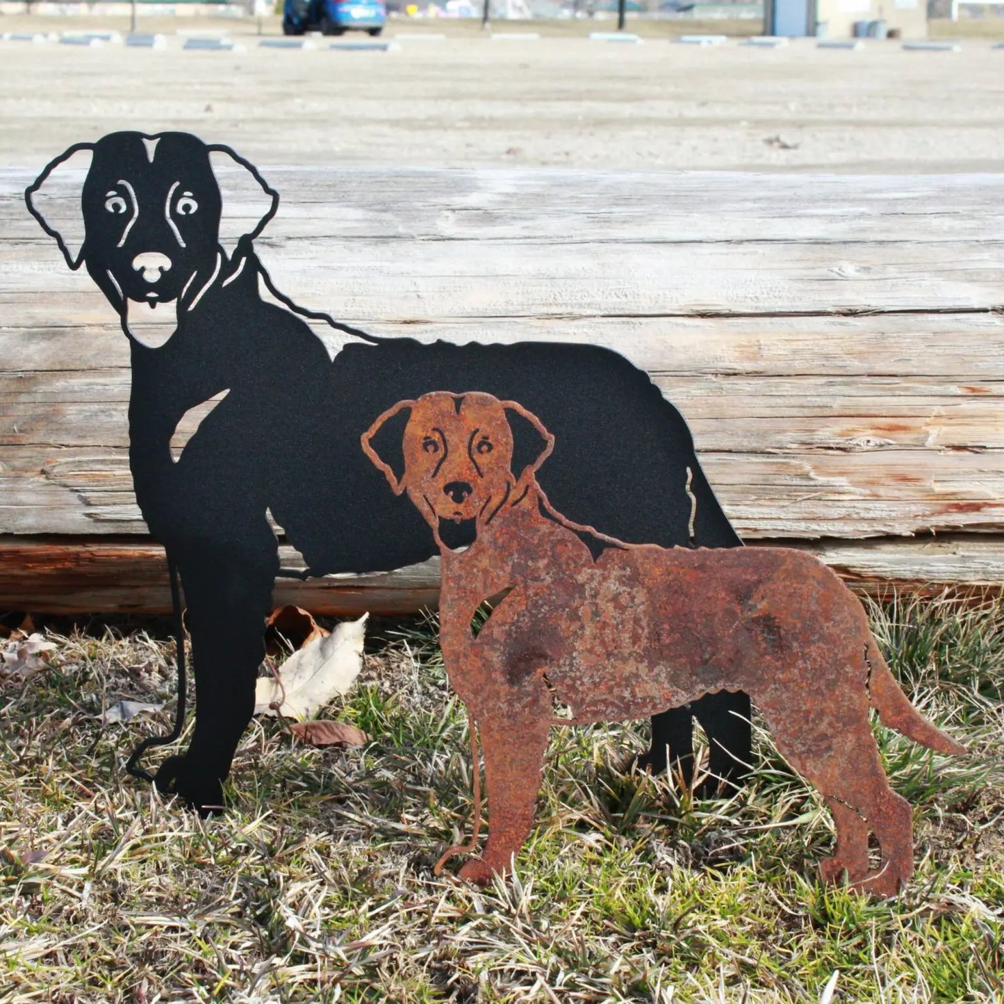 Curly Coated Retriever Corten Steel Outdoor Silhouette