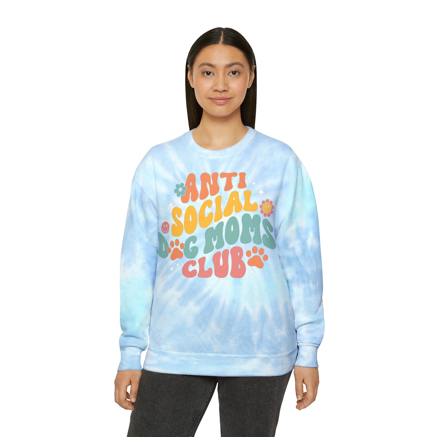 Anti-Social Dog Moms Club Tie-Dye Sweatshirt