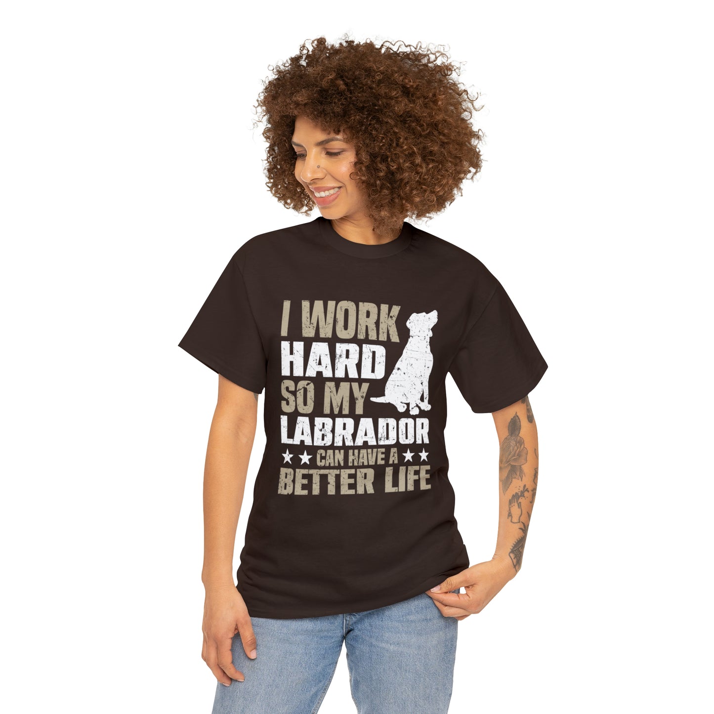 Work Hard for Labrador Unisex Cotton Tee