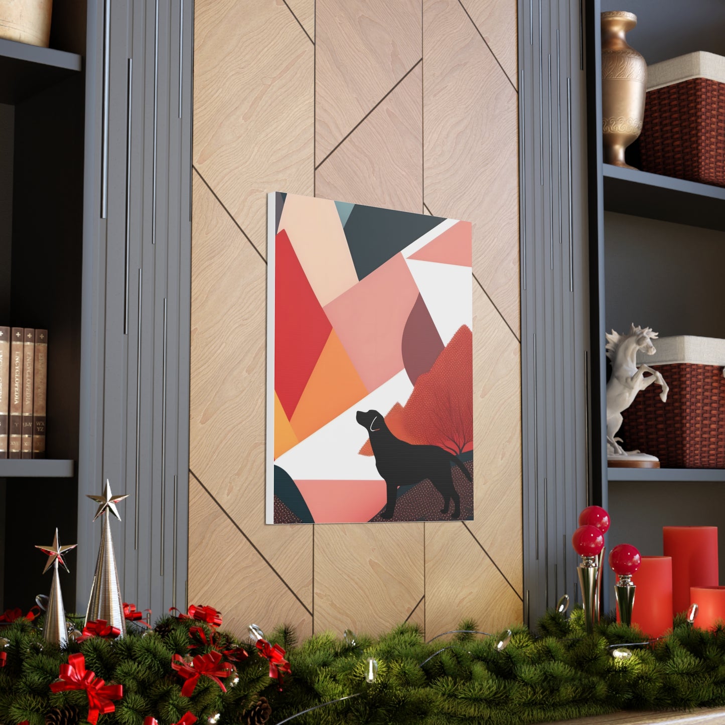Mid-Century Labrador Abstract 2 Gallery Wrap Canvas