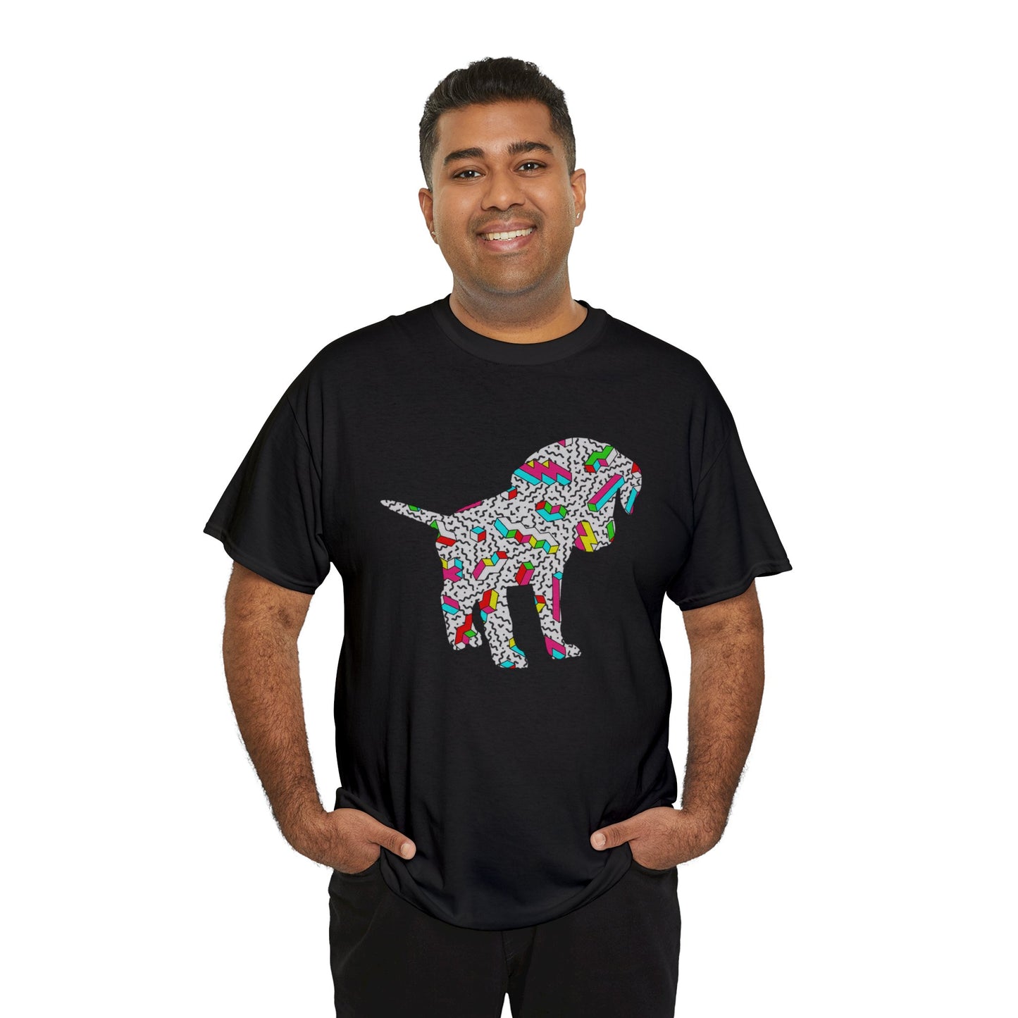 Retro Neon Labrador Retriever Puppy Unisex Cotton Tee