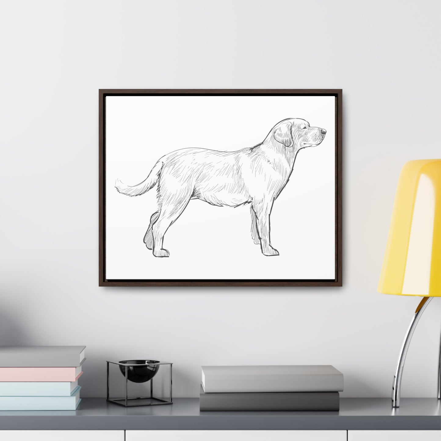 Simply Sketched Perfection - Hand-sketched Labrador Retriever Gallery Canvas with Wood Frame
