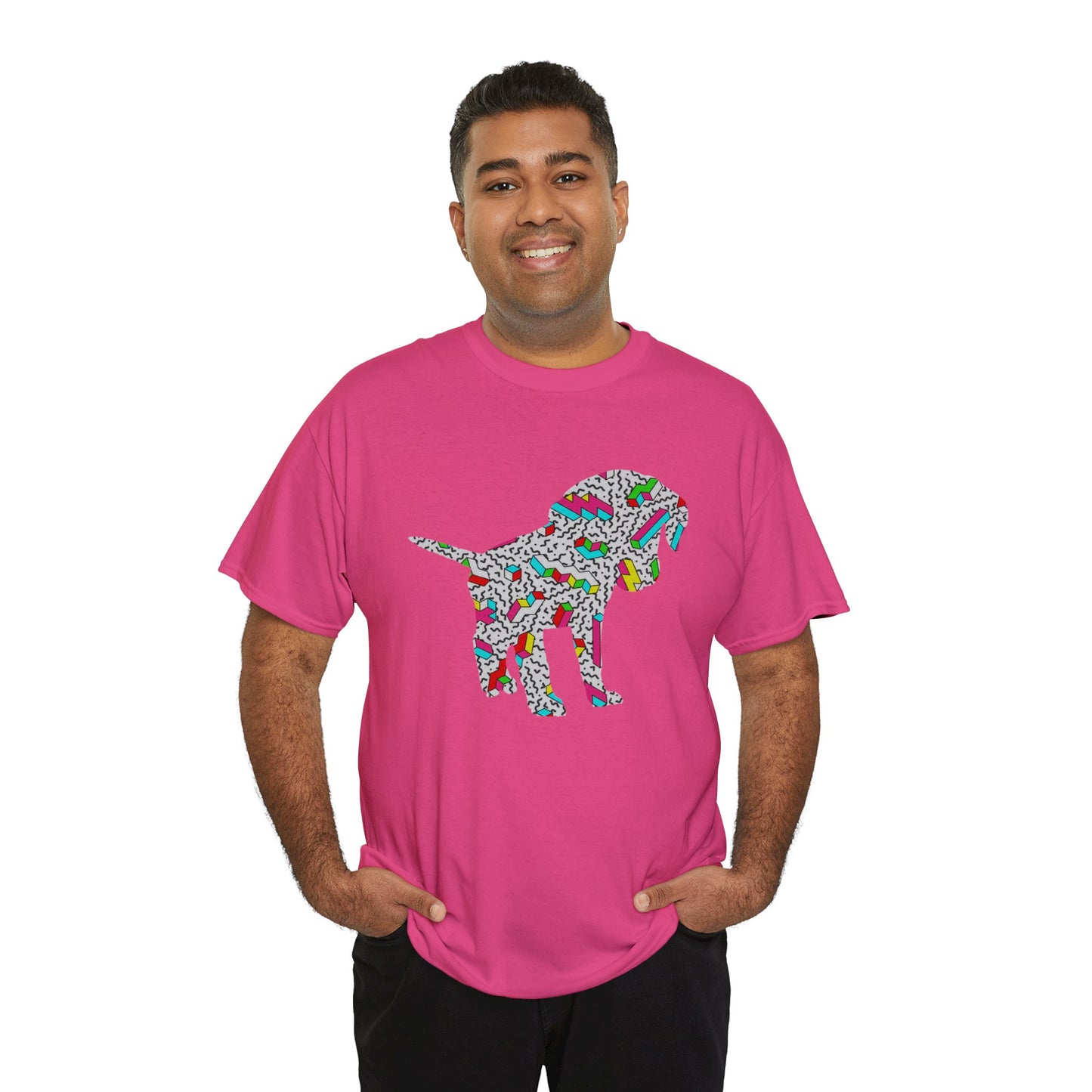 Retro Neon Labrador Retriever Puppy Unisex Cotton Tee