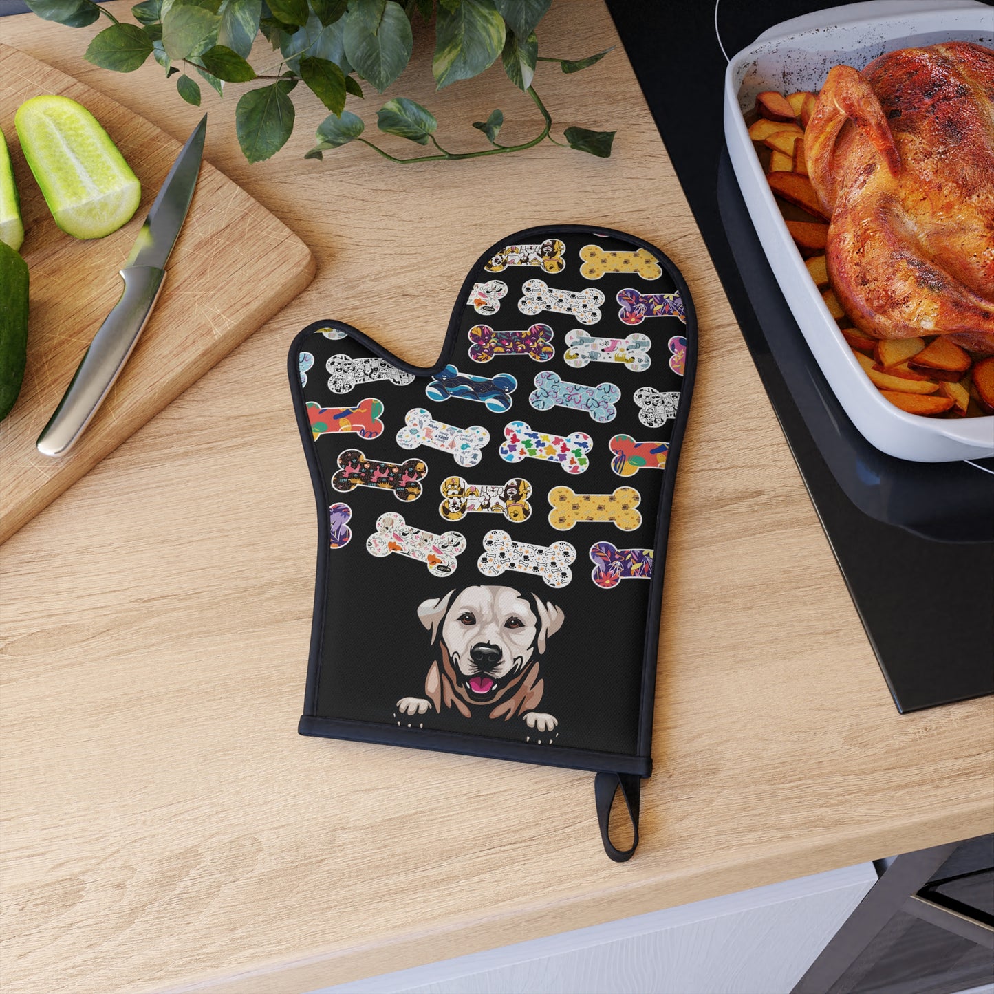 Colorful Bones and Lab Oven Glove