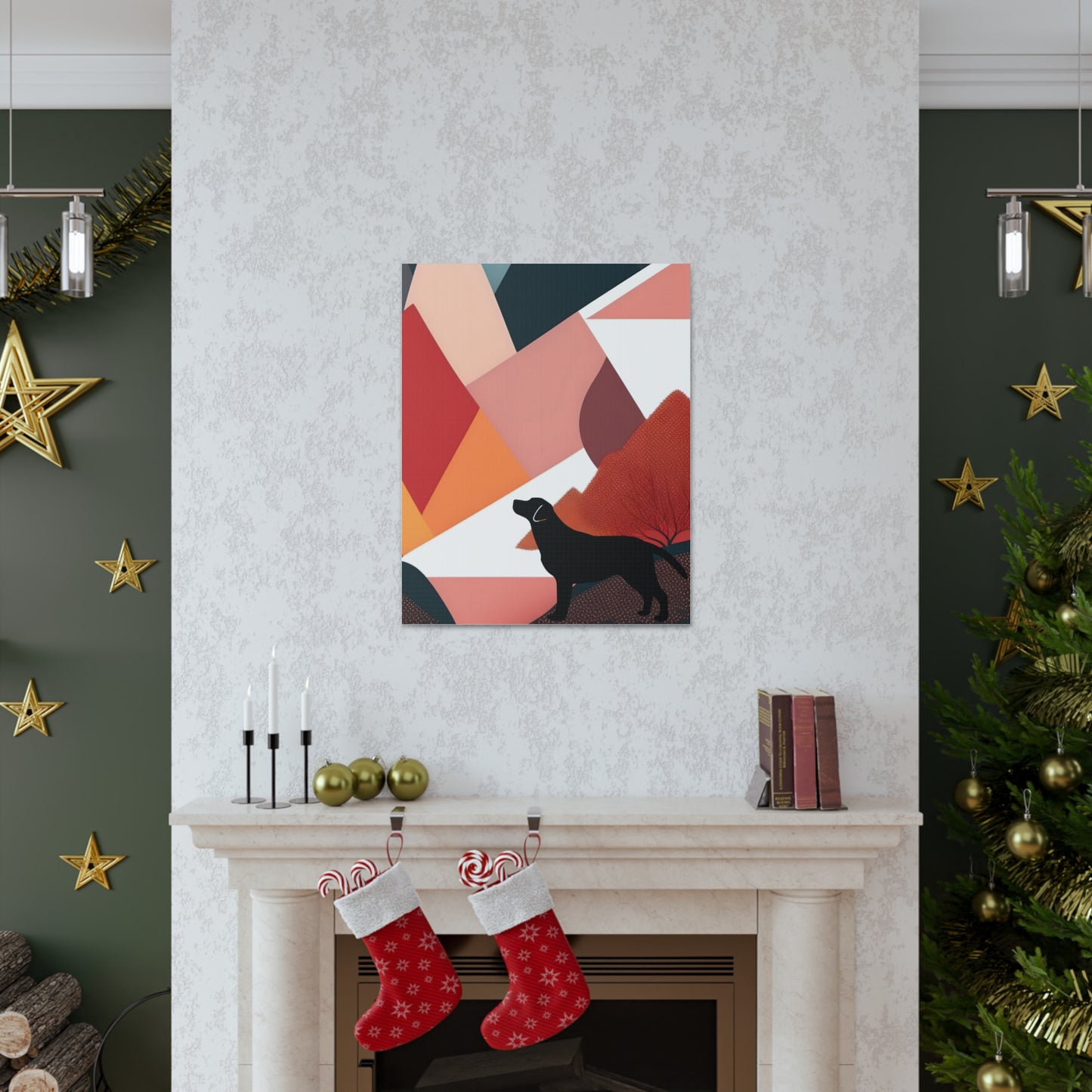 Mid-Century Labrador Abstract 2 Gallery Wrap Canvas