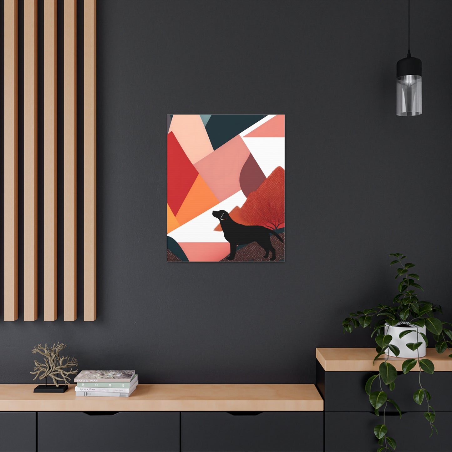 Mid-Century Labrador Abstract 2 Gallery Wrap Canvas