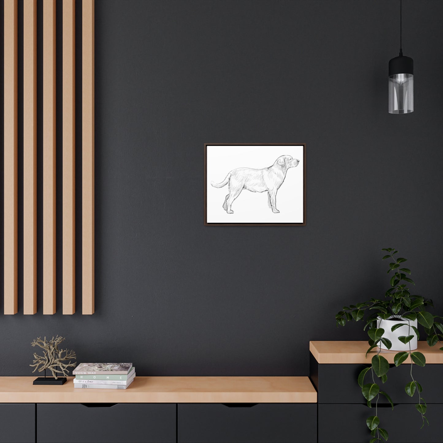 Simply Sketched Perfection - Hand-sketched Labrador Retriever Gallery Canvas with Wood Frame