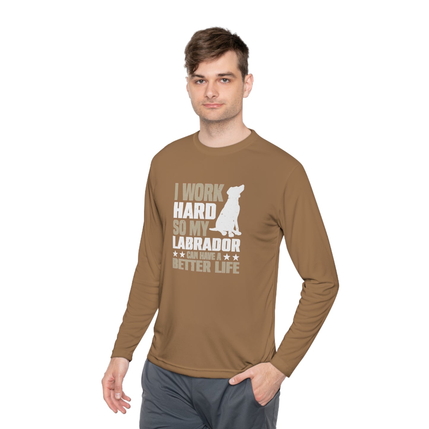 Work Hard for Labrador Lightweight Performance Long Sleeve Tee
