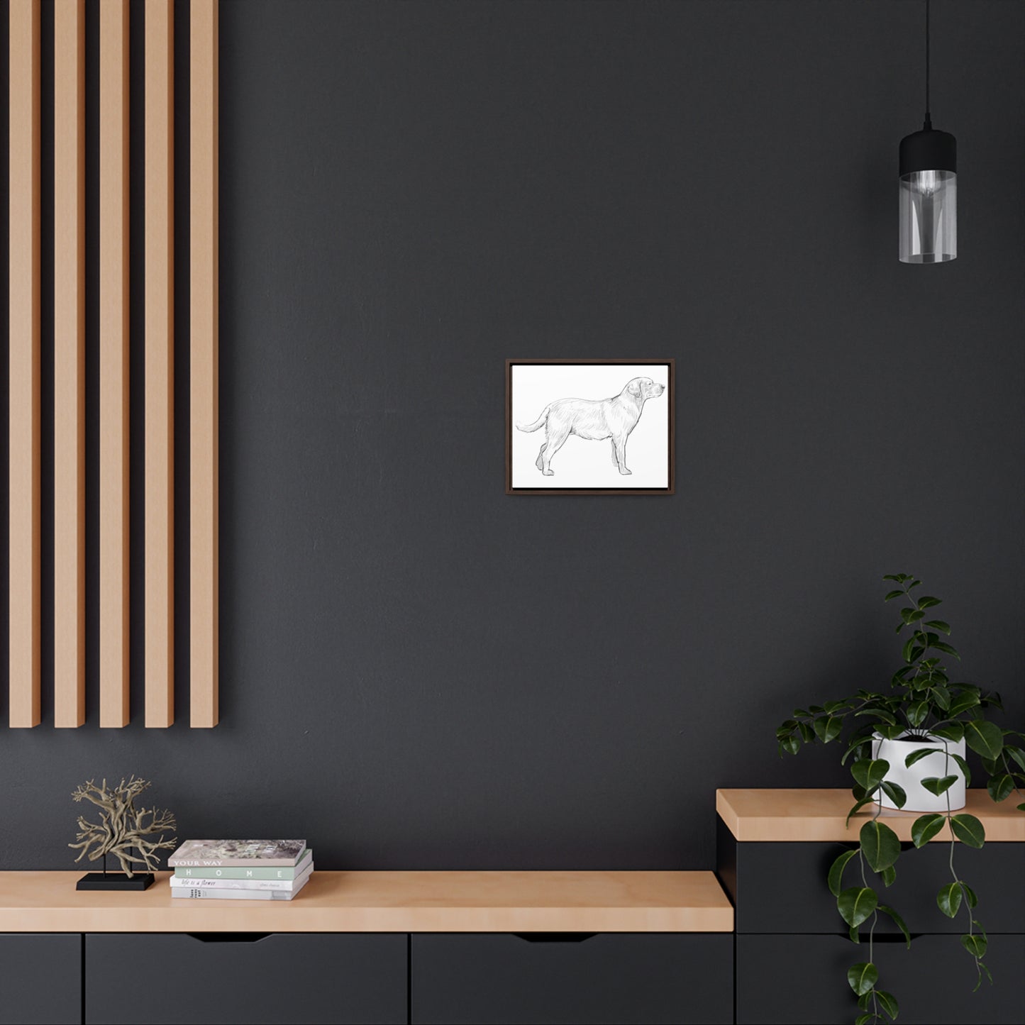Simply Sketched Perfection - Hand-sketched Labrador Retriever Gallery Canvas with Wood Frame