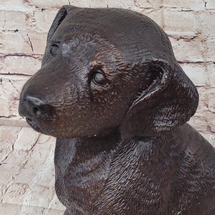 Labrador Retriever Puppy Handmade Bronze Metal Sculpture