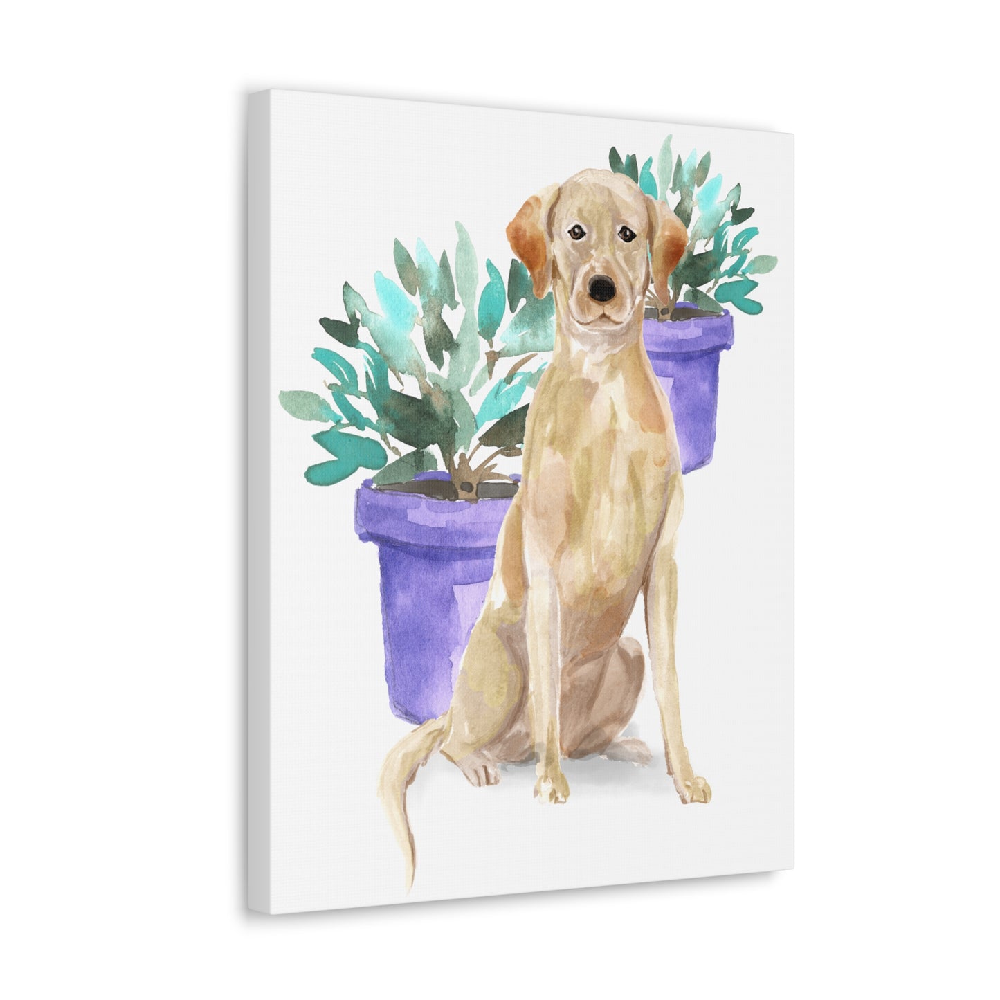 Yellow Labrador Watercolor Canvas Gallery Wraps