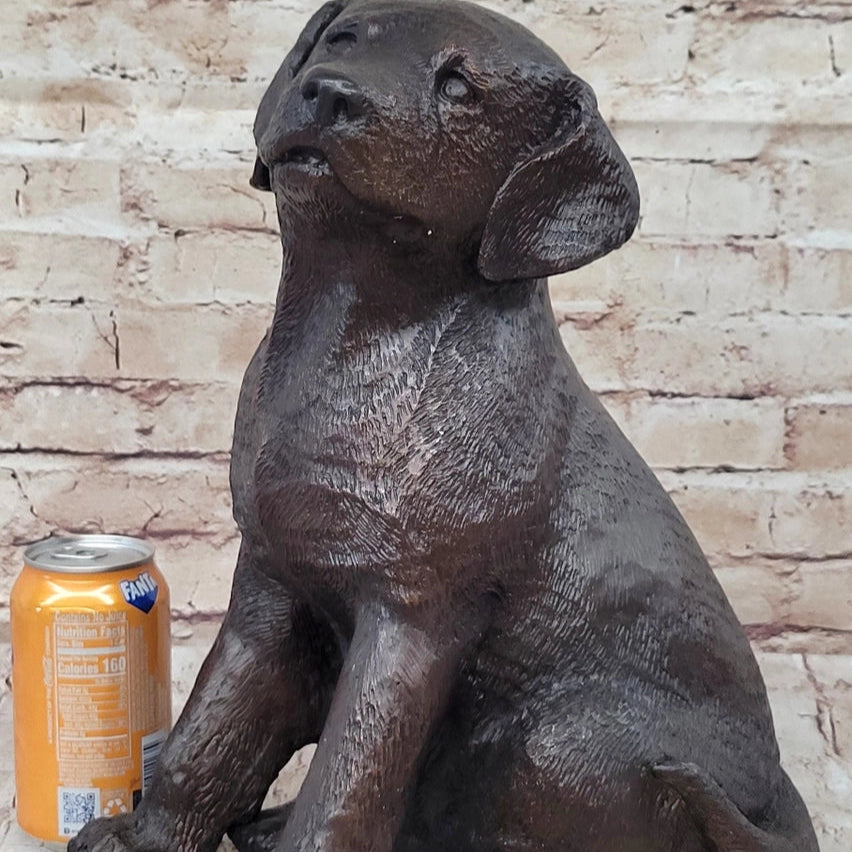 Labrador Retriever Puppy Handmade Bronze Metal Sculpture
