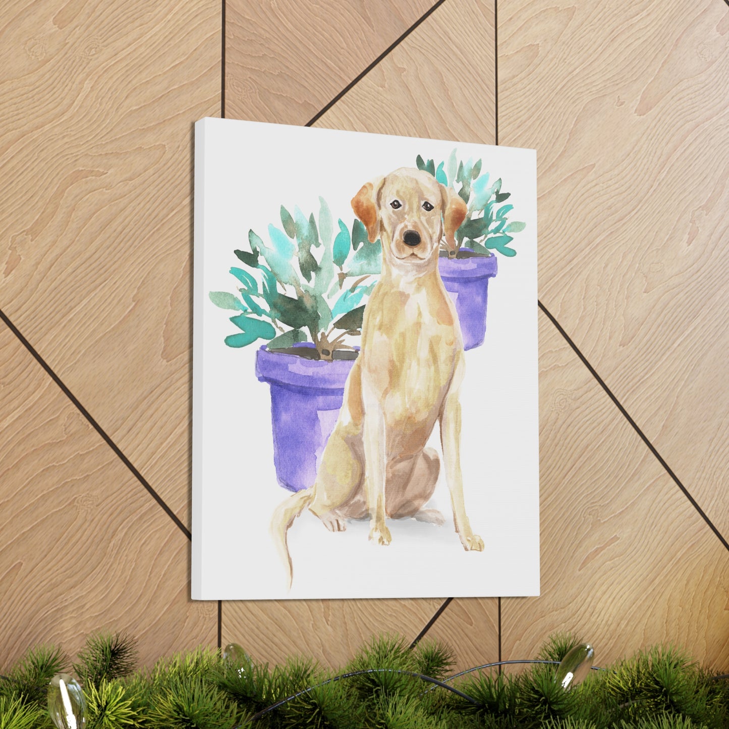 Yellow Labrador Watercolor Canvas Gallery Wraps