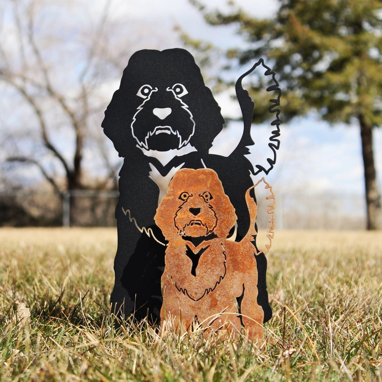 Labradoodle Corten Steel Outdoor Silhouette