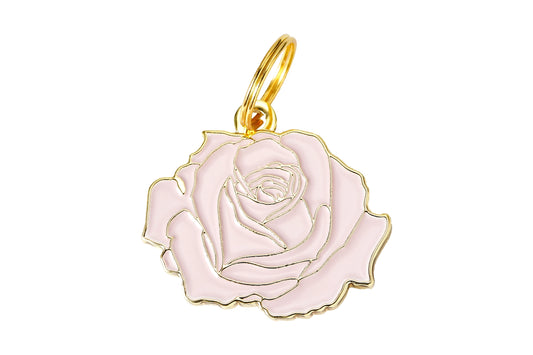 Rose Pet ID Tag - Pink