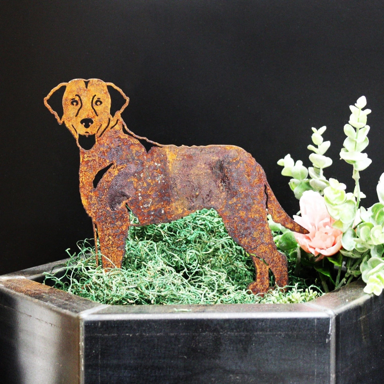 Curly Coated Retriever Corten Steel Outdoor Silhouette