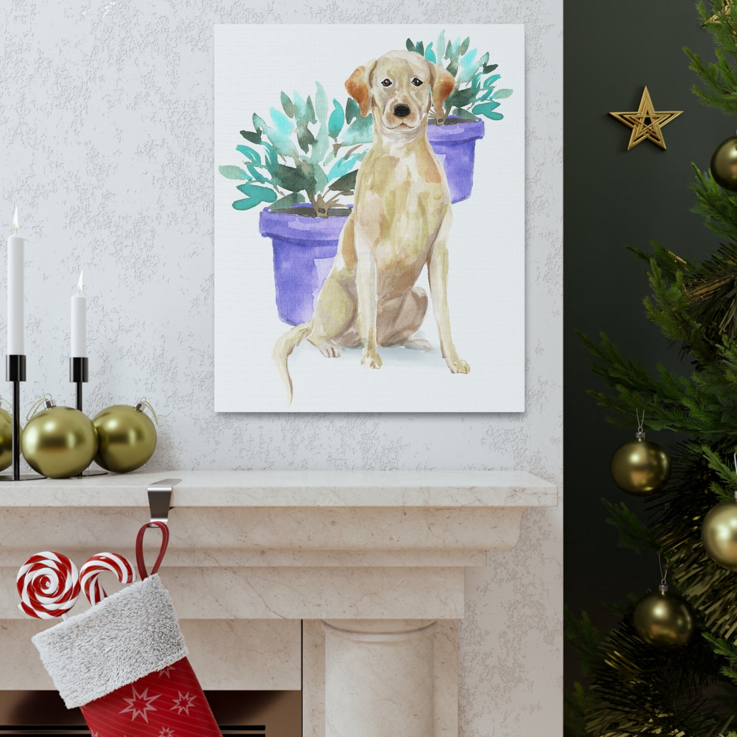 Yellow Labrador Watercolor Canvas Gallery Wraps