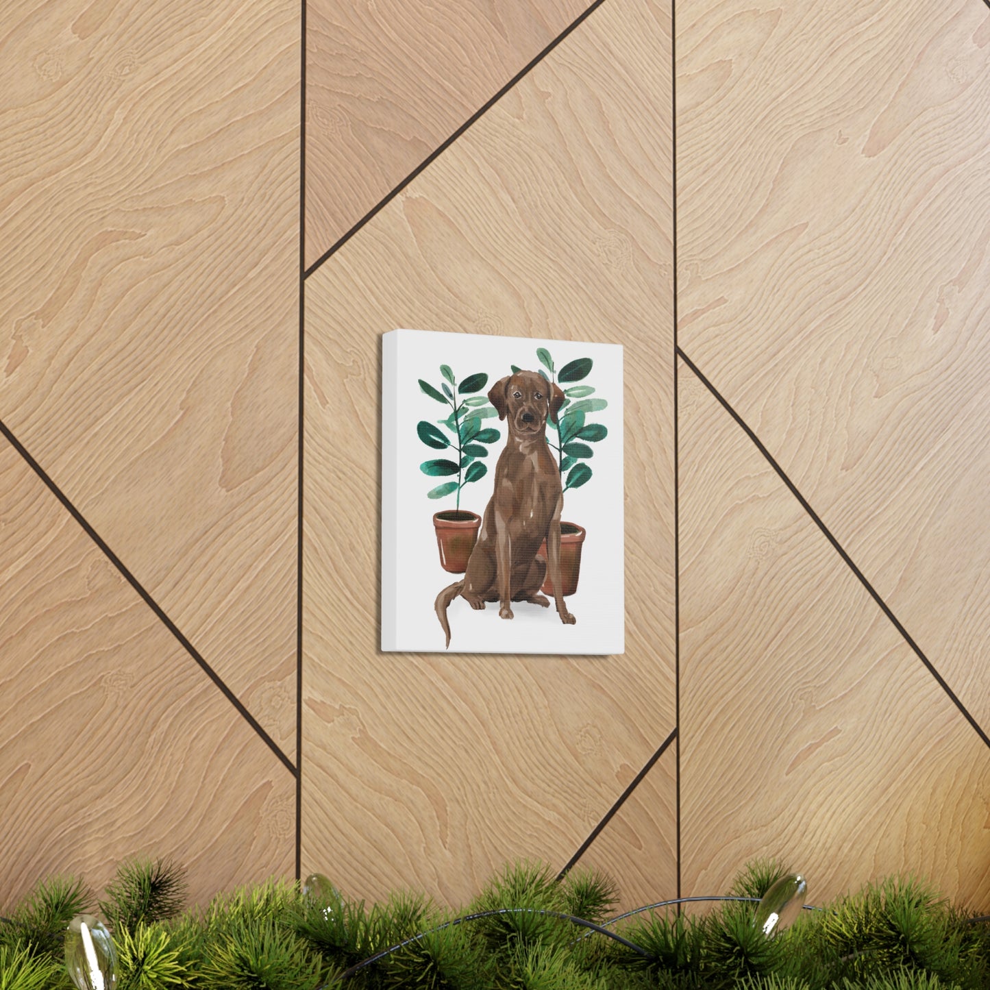 Chocolate Labrador Watercolor Canvas Gallery Wraps