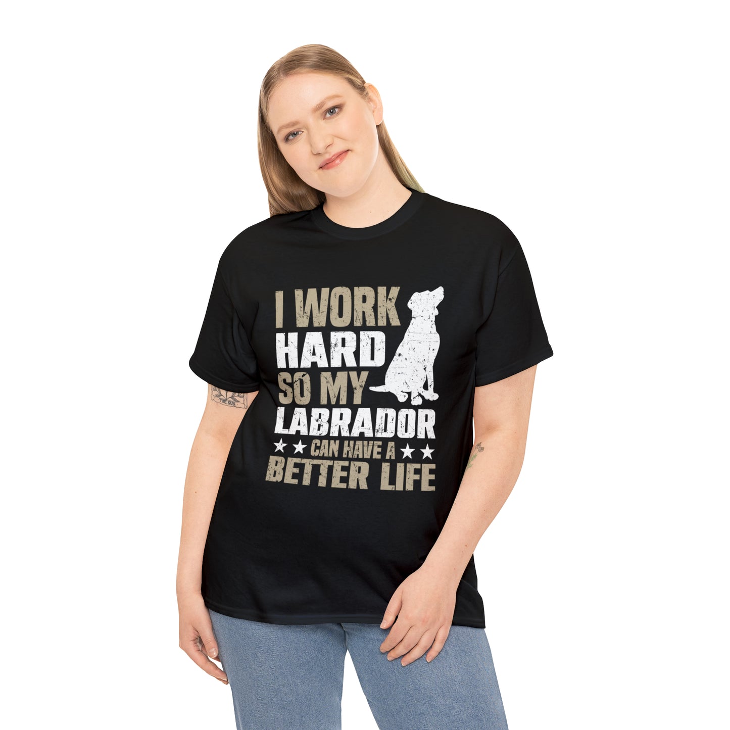 Work Hard for Labrador Unisex Cotton Tee