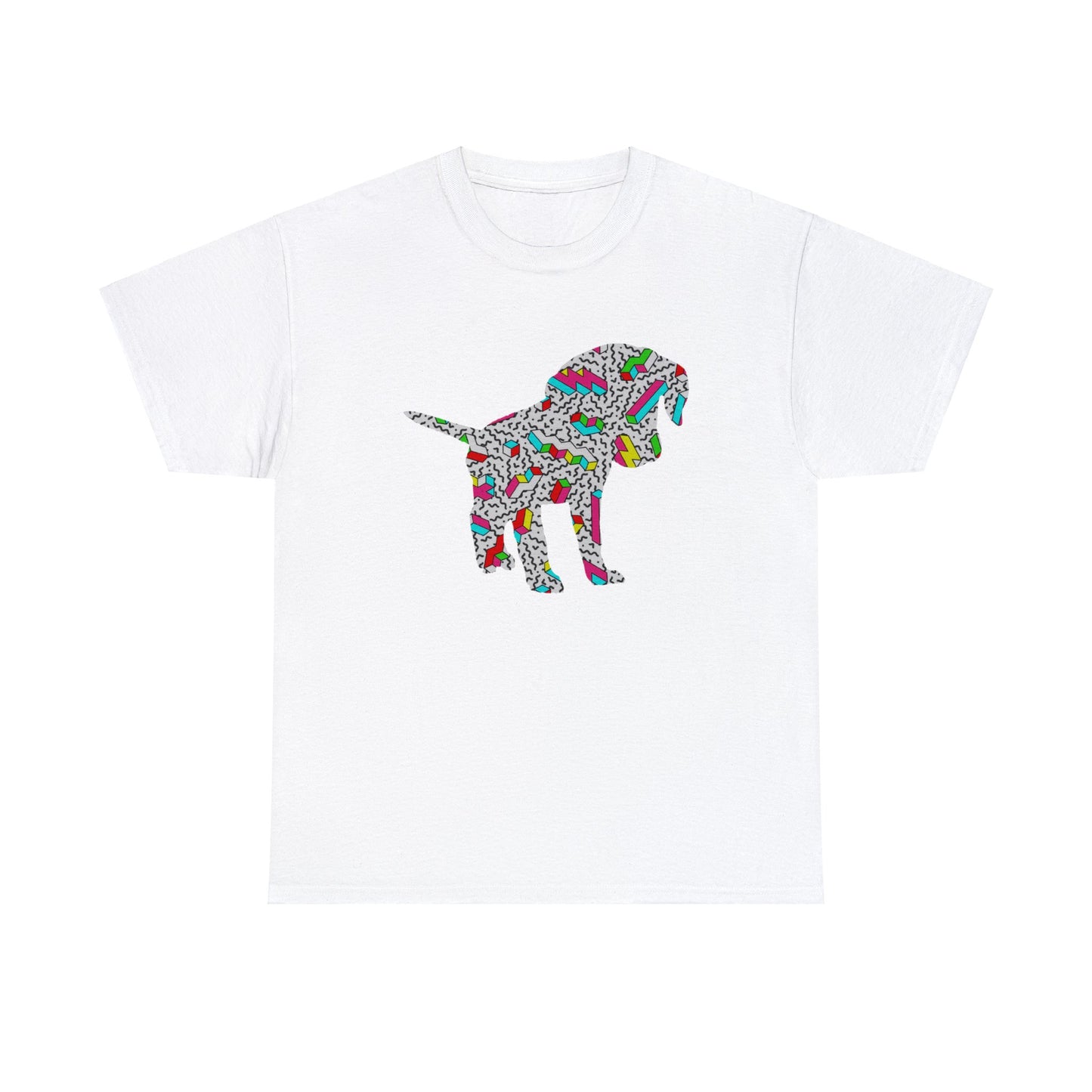Retro Neon Labrador Retriever Puppy Unisex Cotton Tee