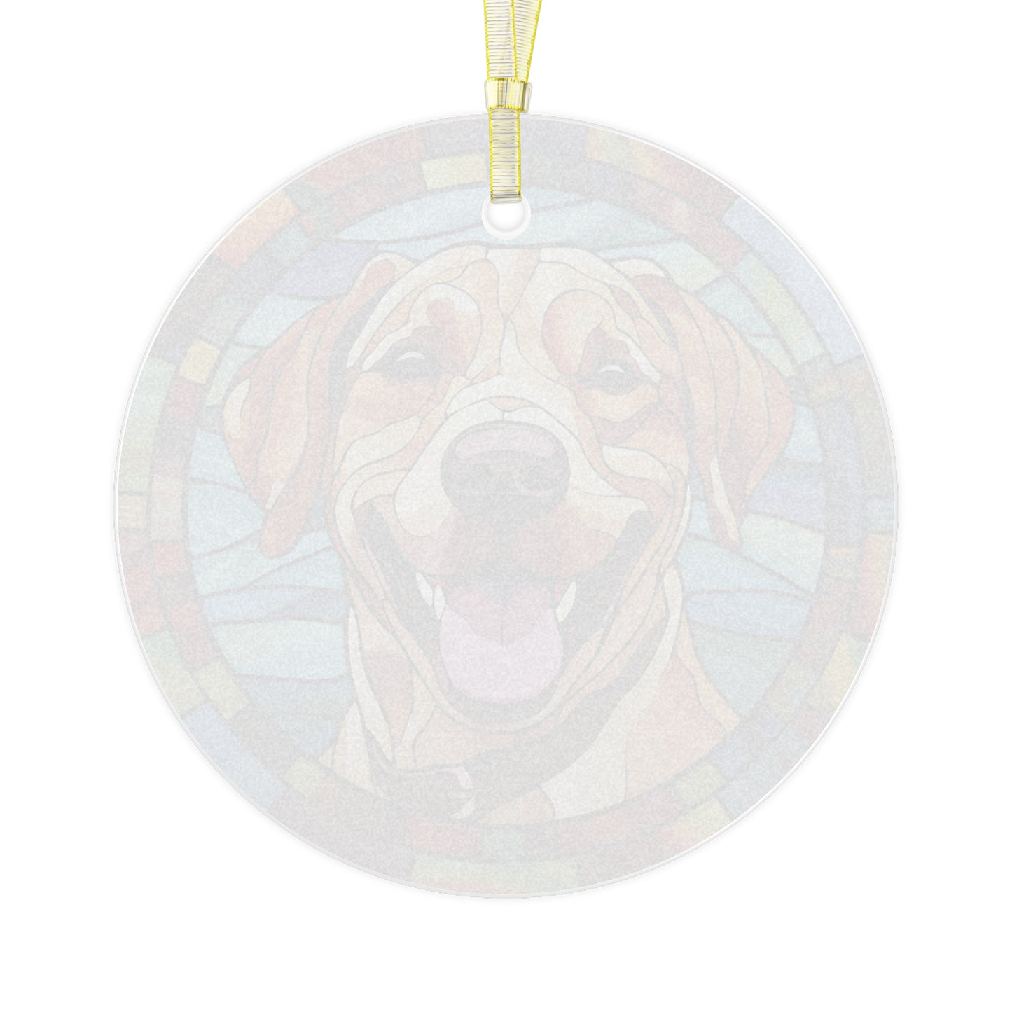 Yellow Labrador Retriever Glass Ornament, Style C