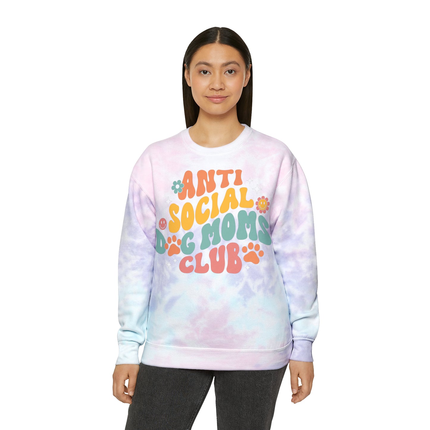 Anti-Social Dog Moms Club Tie-Dye Sweatshirt