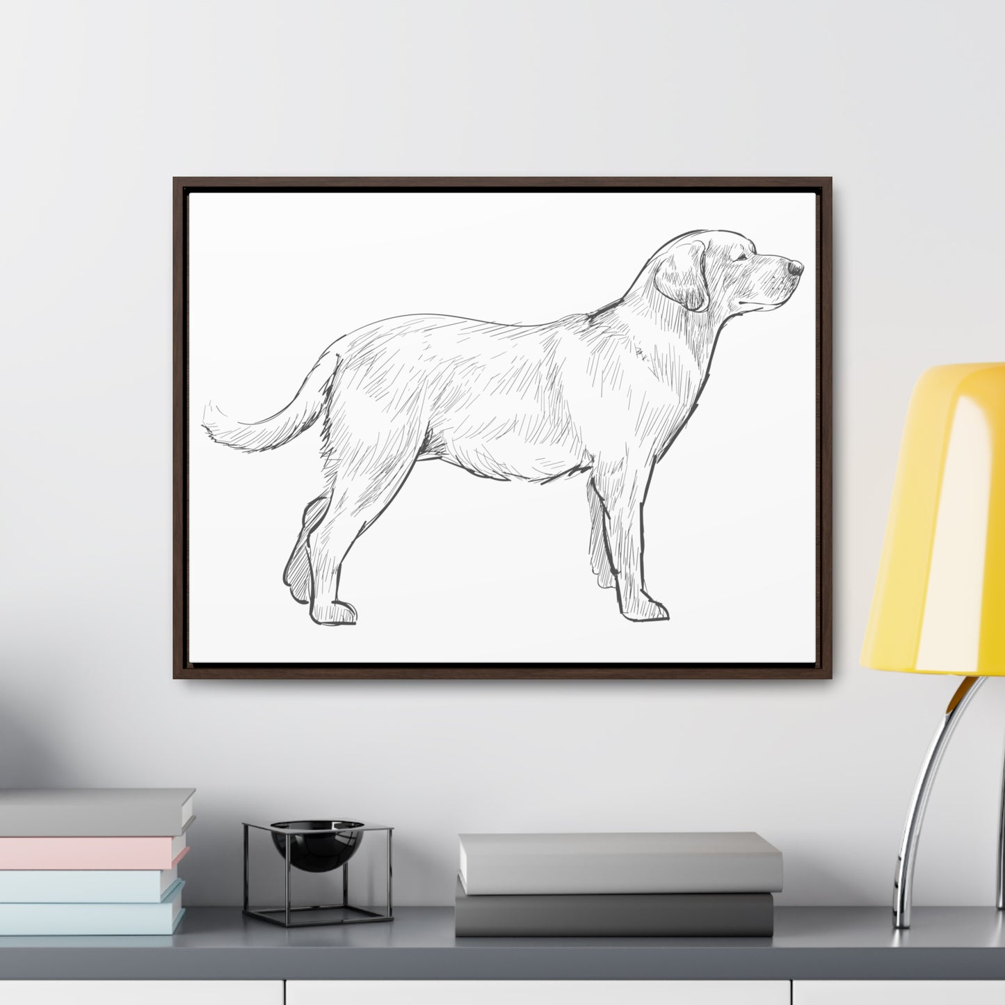 Simply Sketched Perfection - Hand-sketched Labrador Retriever Gallery Canvas with Wood Frame