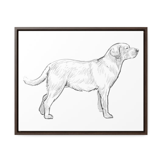 Simply Sketched Perfection - Hand-sketched Labrador Retriever Gallery Canvas with Wood Frame