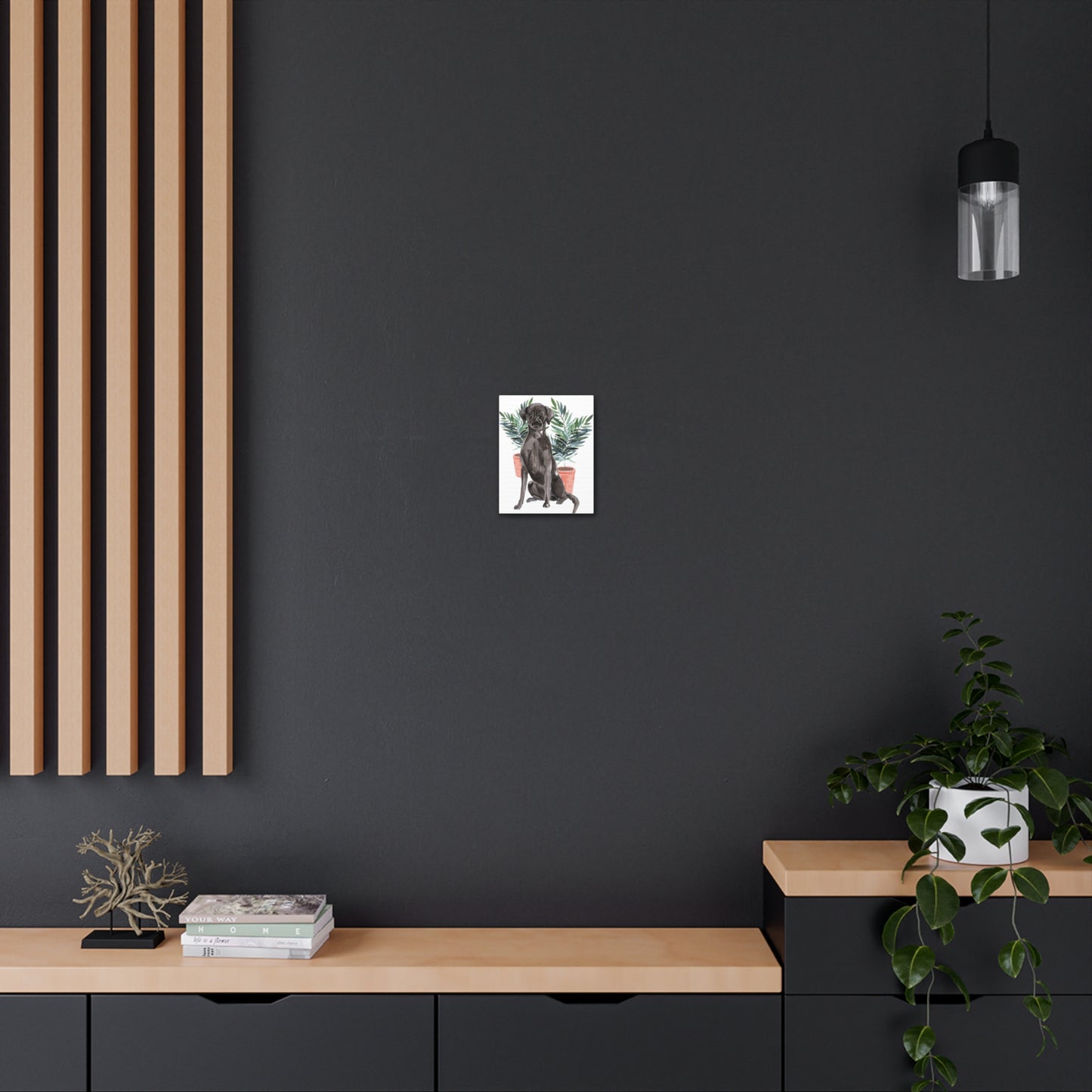 Black Labrador Watercolor Canvas Gallery Wraps
