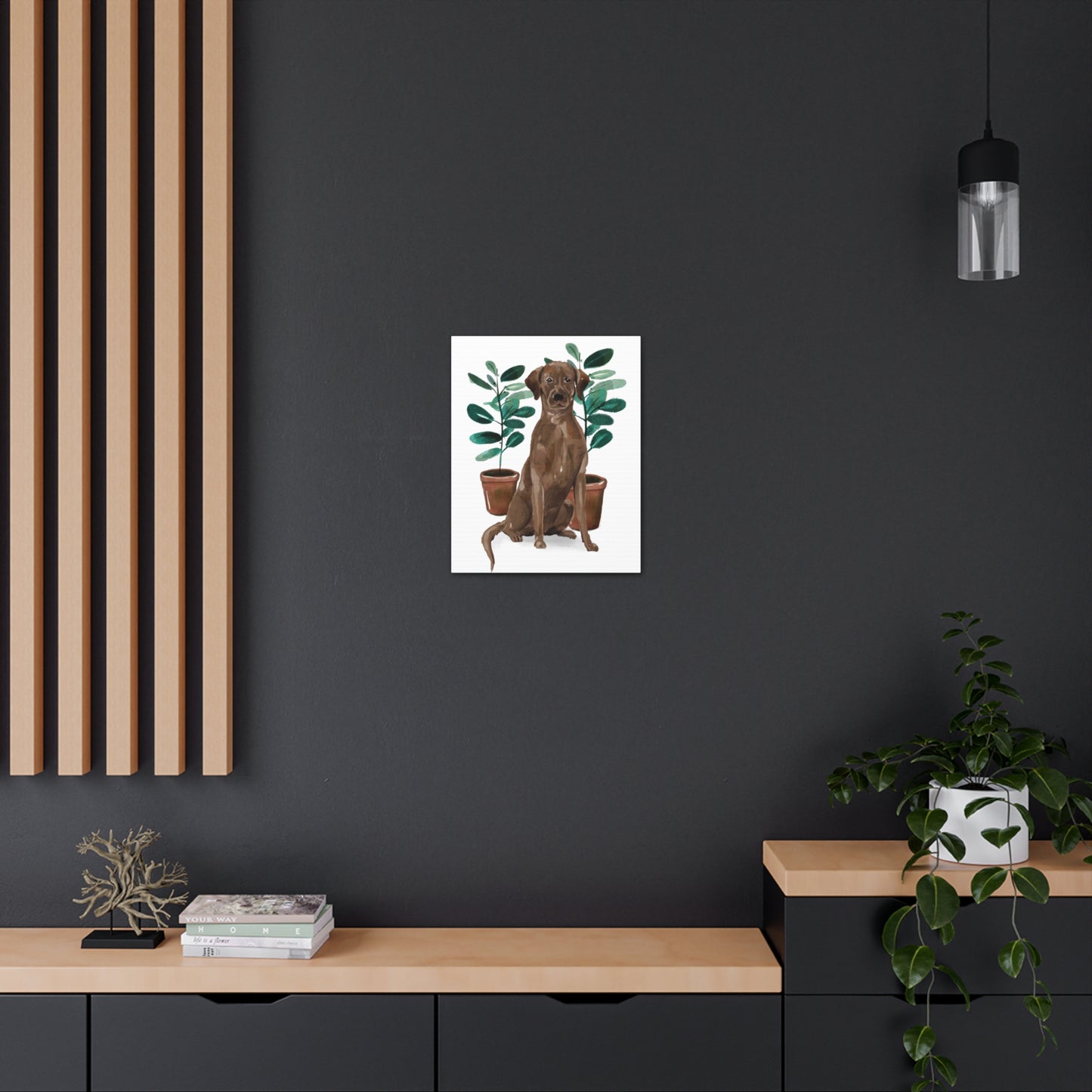 Chocolate Labrador Watercolor Canvas Gallery Wraps